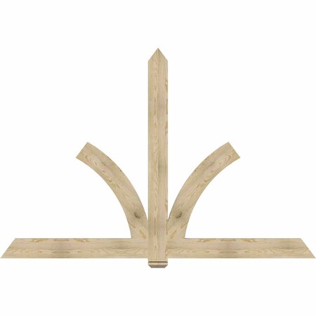 Ekena Millwork Redmond Rough Sawn Timber Gable Bracket, Douglas Fir, 96"W x 64"H x 2"D x 6"F, 16/12 Pitch GBW096X64X0206RED00RDF